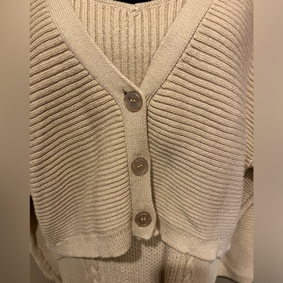 Sofia Jeans by Sofia Vergara Warm Sand Bodycon Knit Dress & Cardi Set, size XXXL - Picture 3 of 13